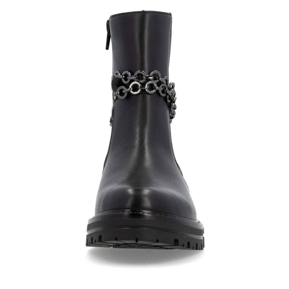 Remonte D2285-00 Black Boots with Double Chain Detailing