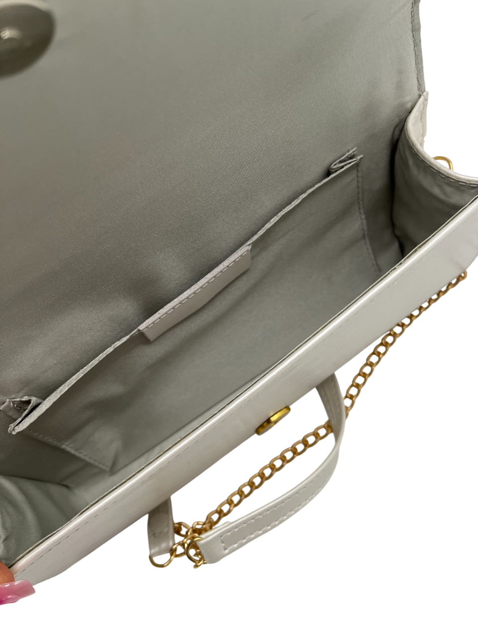 Emis T11 8438 Ecru Pearl Clutch Bag