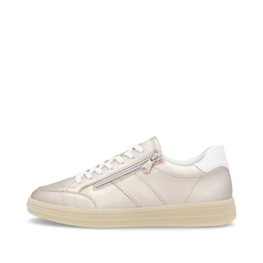 Remonte D2C02-90 Gold & White Trainers with Zip