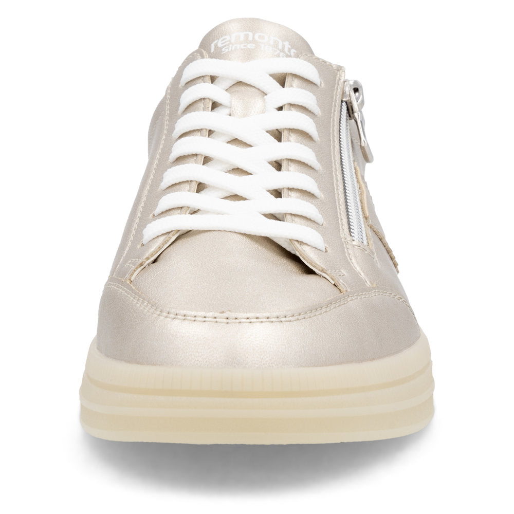 Remonte D2C02-90 Gold & White Trainers with Zip