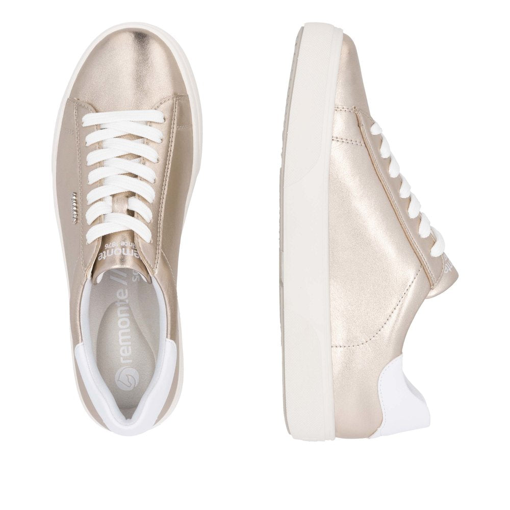 Remonte D2J00-90 Light Brass & White Lace Trainers