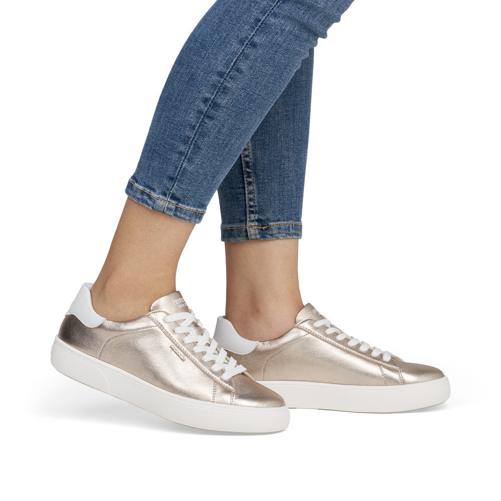 Remonte D2J00-90 Light Brass & White Lace Trainers