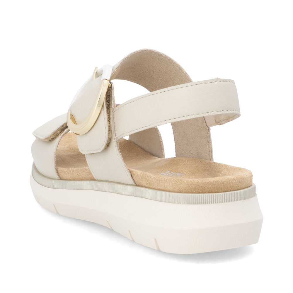 Remonte D2K50-80 Beige Velcro Sandals with Slingback Strap