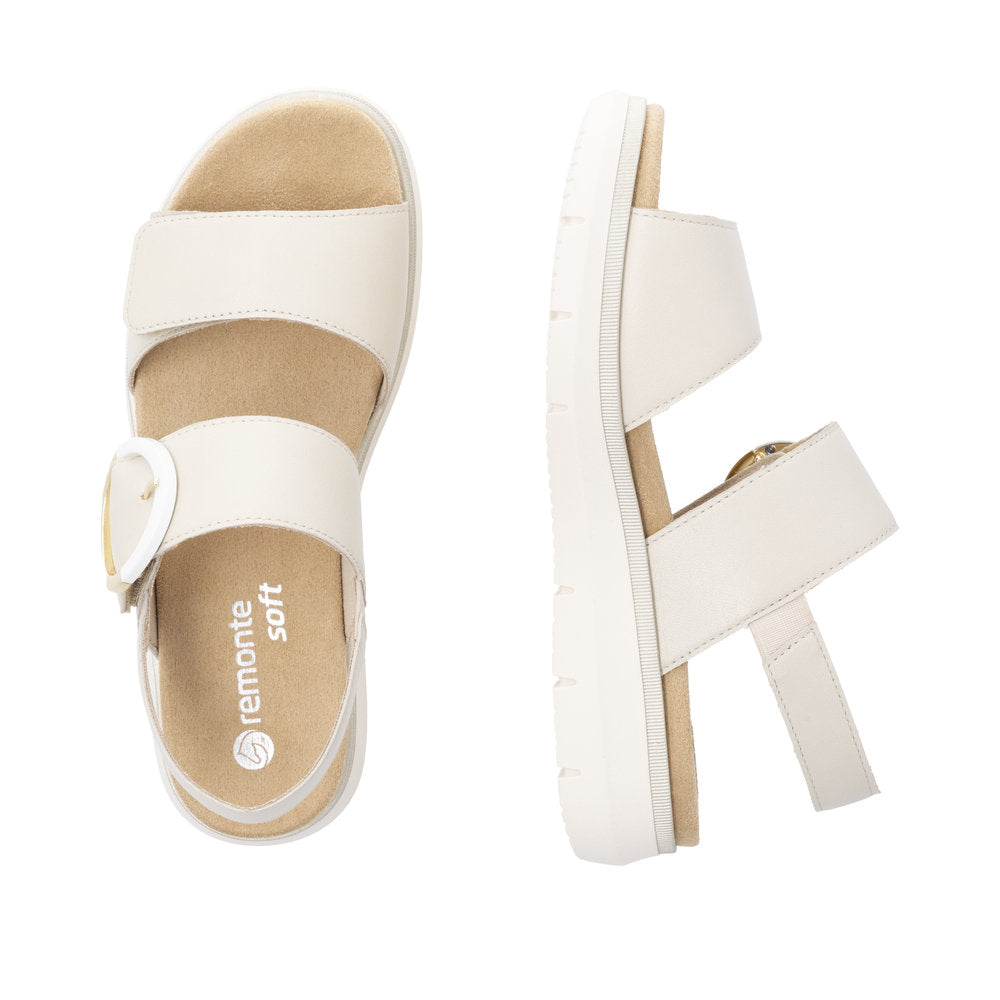 Remonte D2K50-80 Beige Velcro Sandals with Slingback Strap