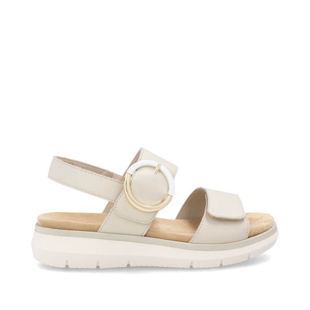 Remonte D2K50-80 Beige Velcro Sandals with Slingback Strap