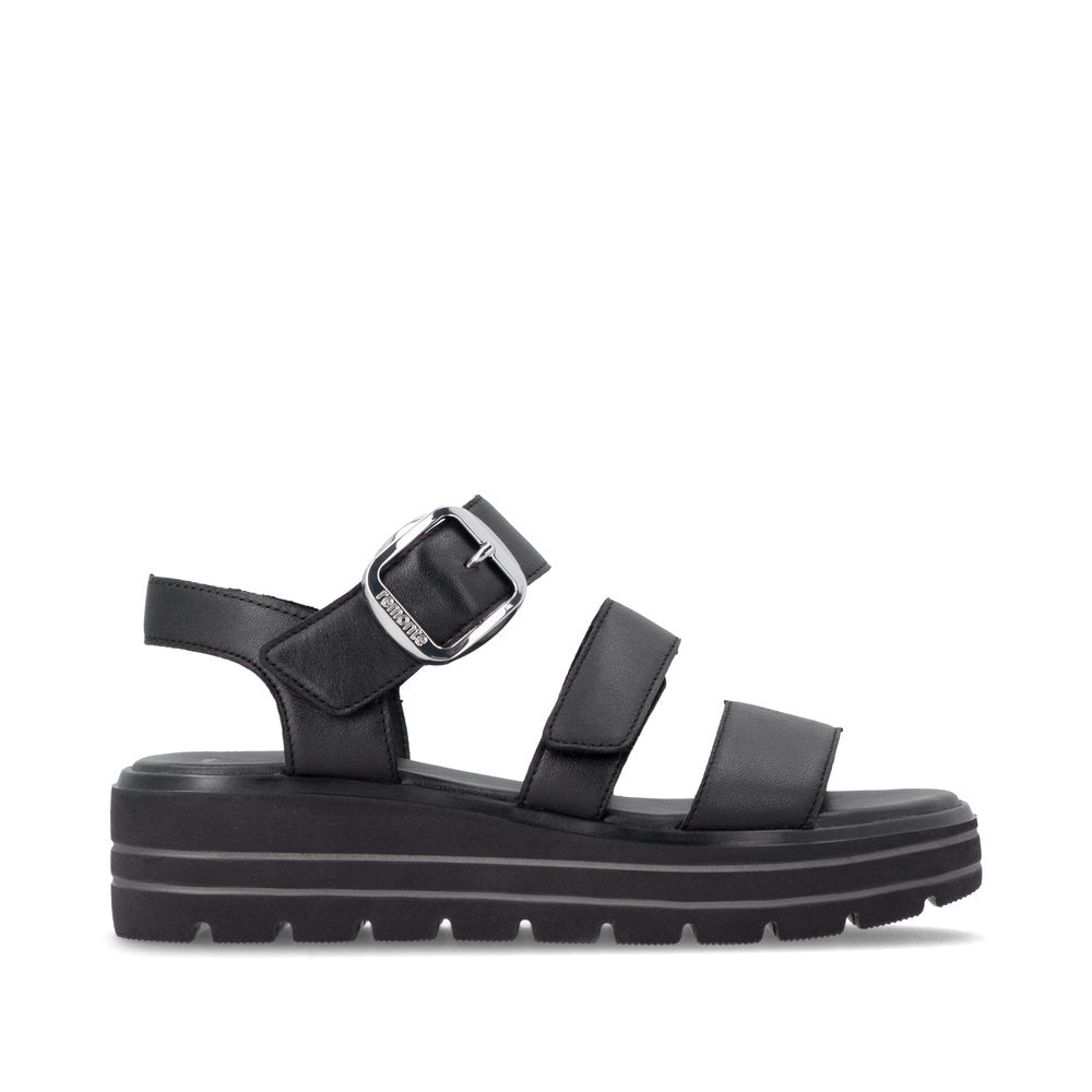 Remonte D3N50-00 Black F 1/2 Fit Sandals with Slingback Strap