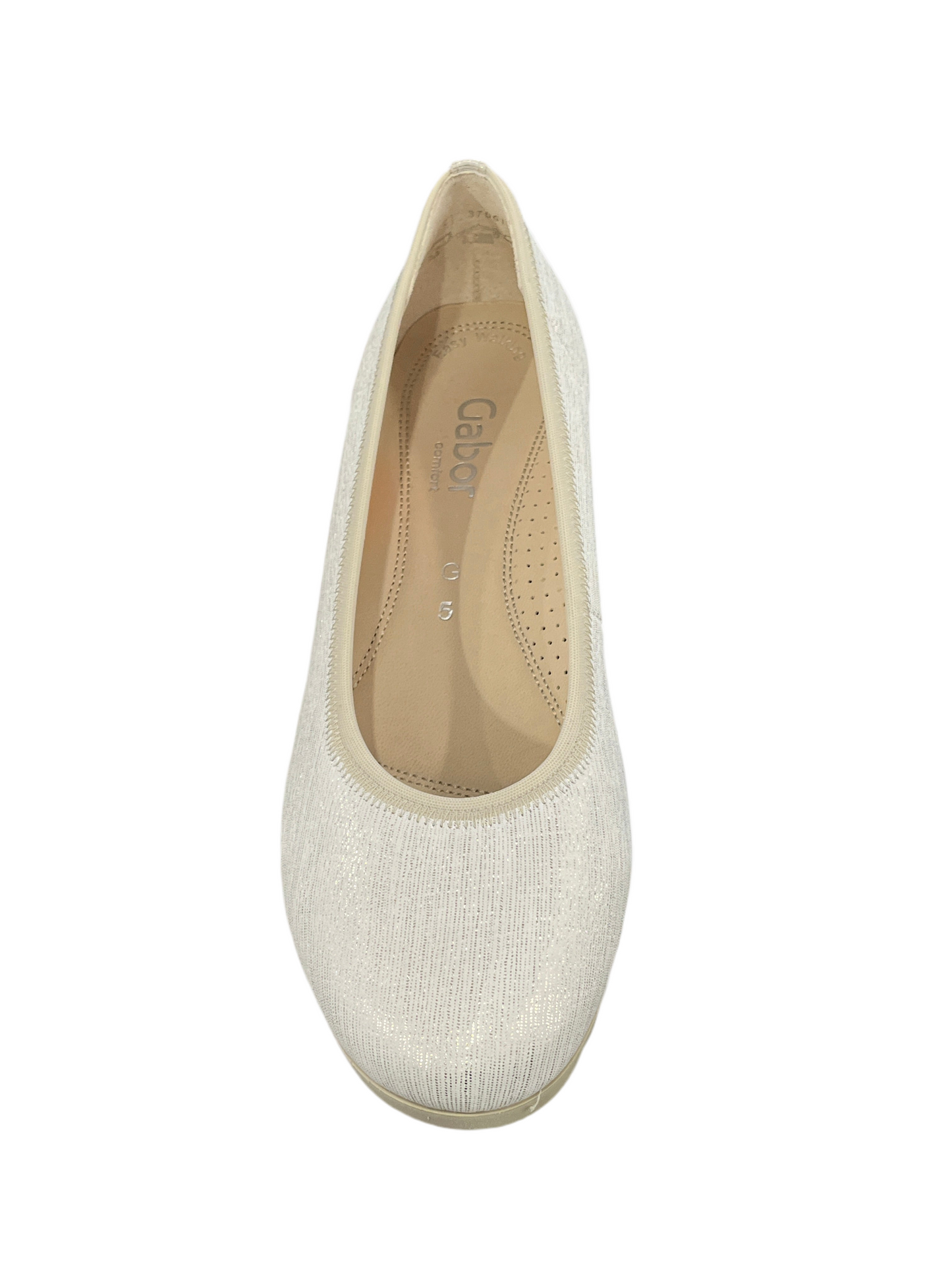 Gabor Comfort 62.641.80 G Fit White Gold Slip On Wedge Shoes