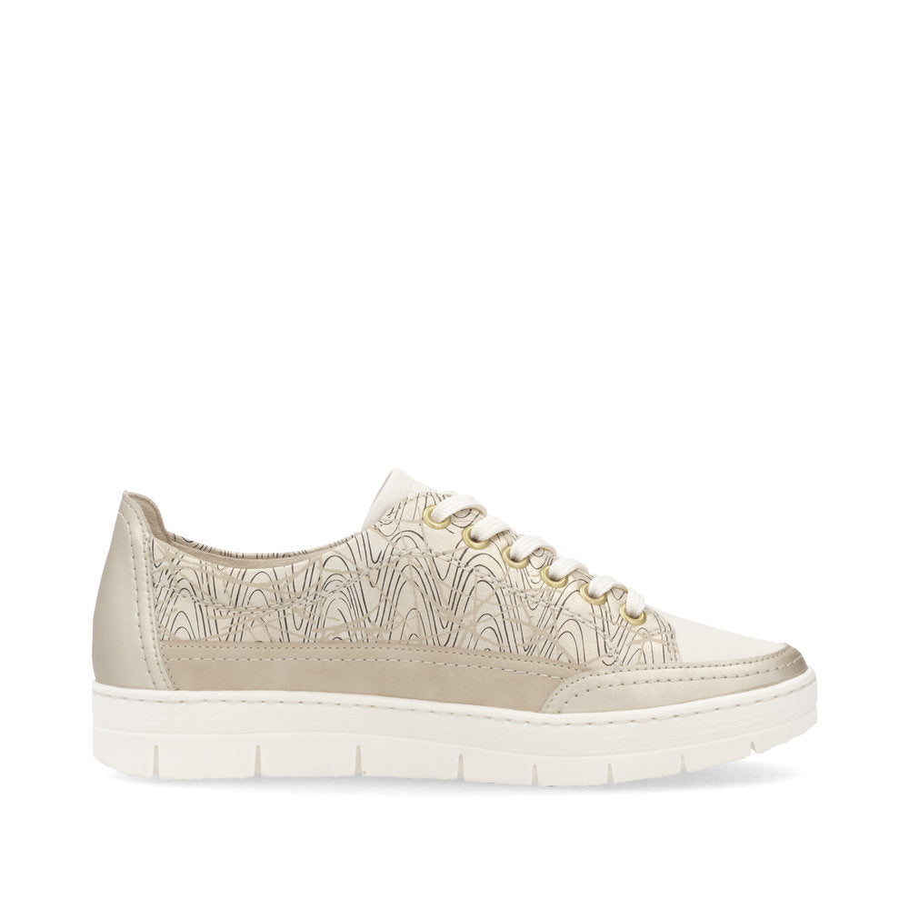 Remonte D5826-91 Light Gold/Cream Trainers with Zip
