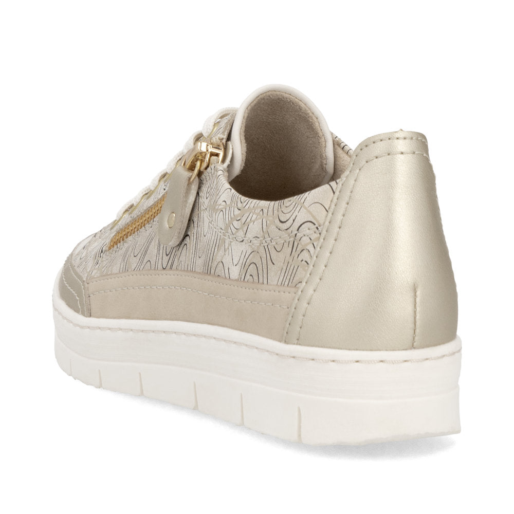 Remonte D5826-91 Light Gold/Cream Trainers with Zip