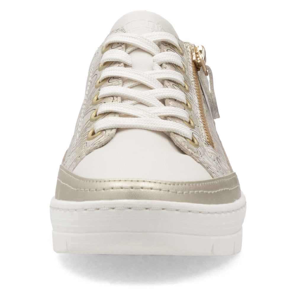 Remonte D5826-91 Light Gold/Cream Trainers with Zip