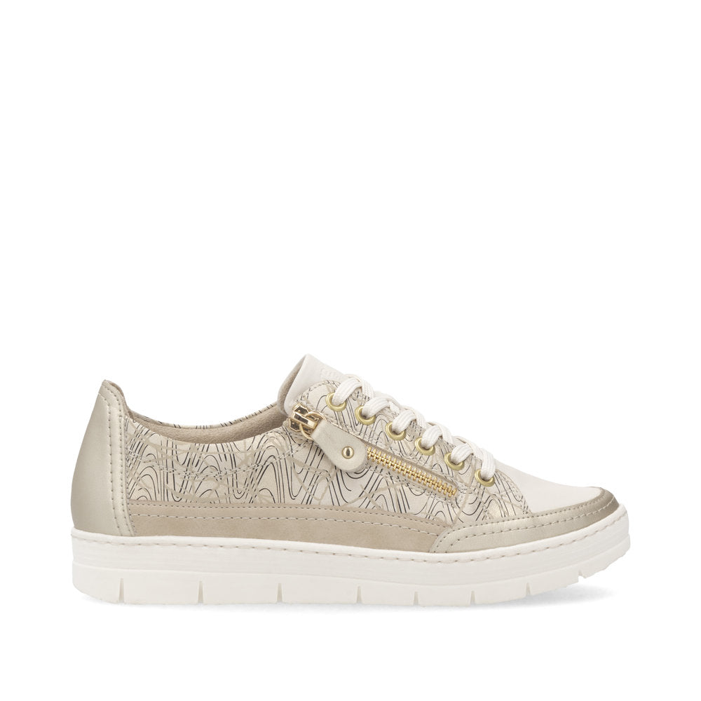 Remonte D5826-91 Light Gold/Cream Trainers with Zip