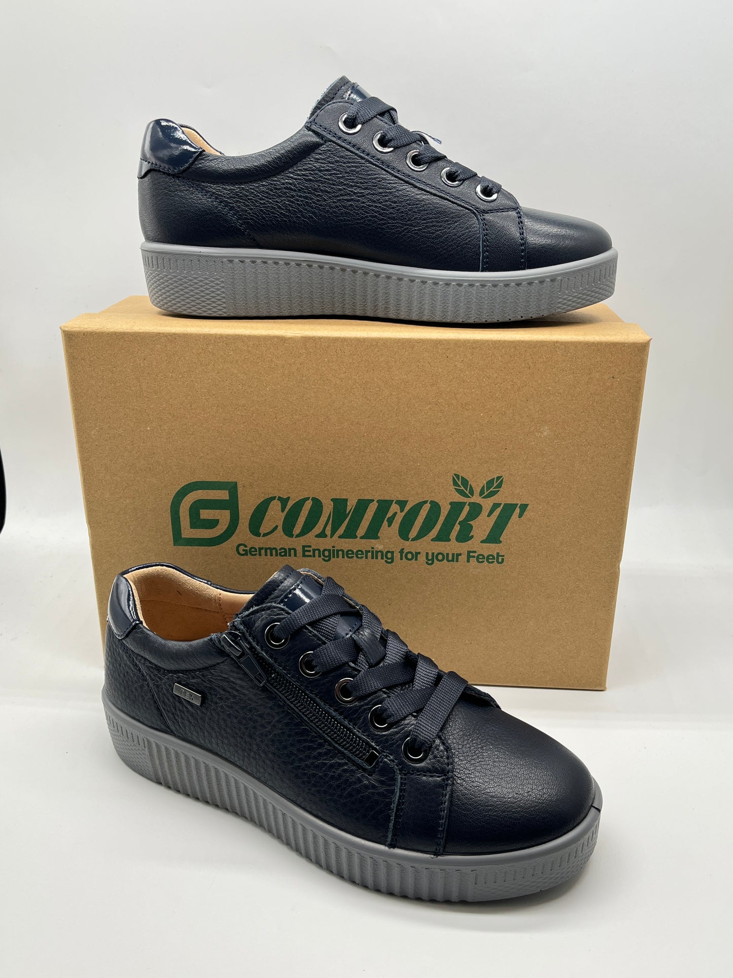 G Comfort P-912 Navy Sneakers with Zip