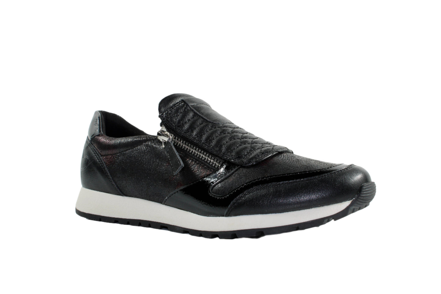Susst Dizzy25 Black PU Twin Zip Shoes