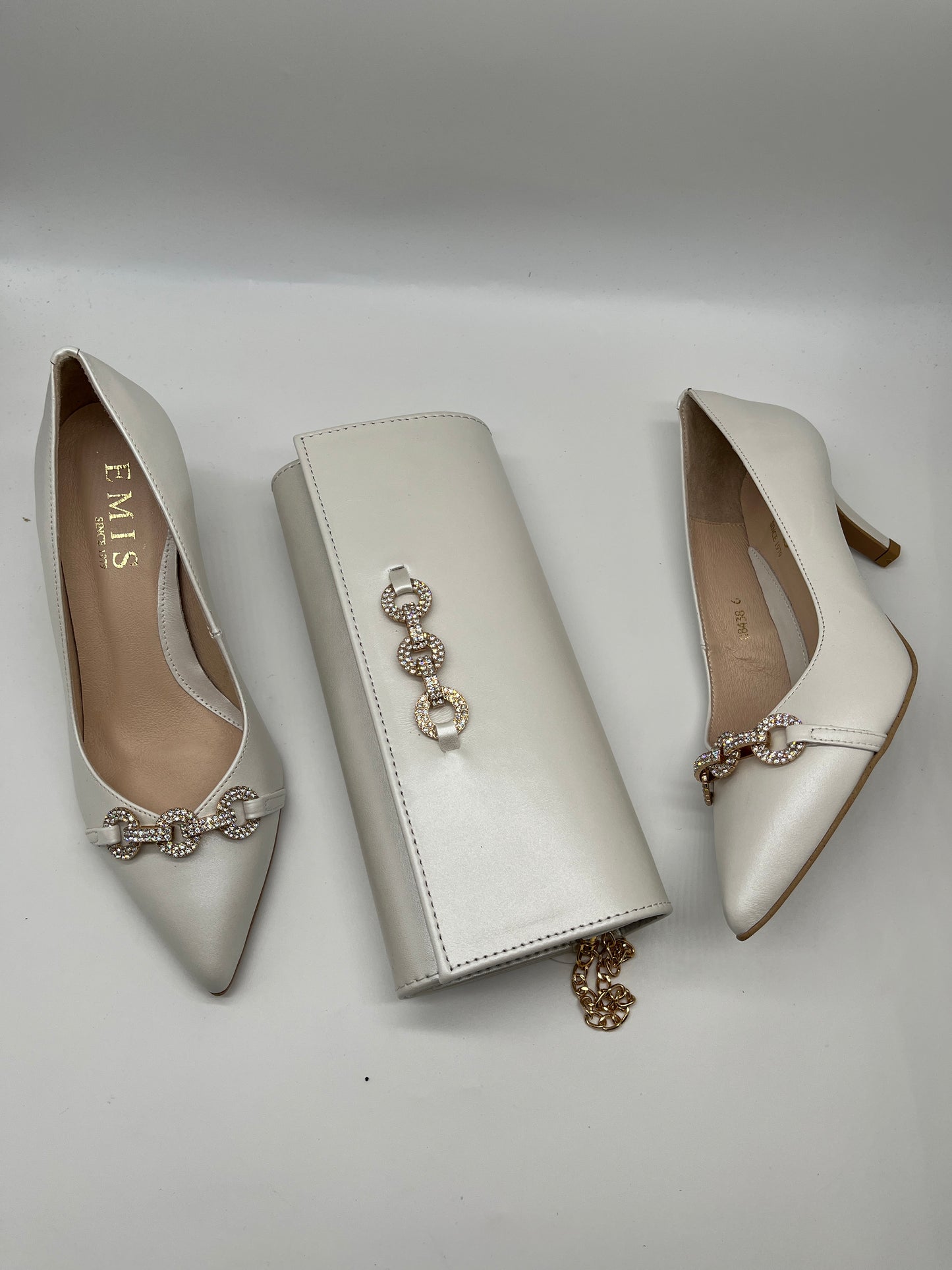 Emis T11 8438 Ecru Pearl Clutch Bag