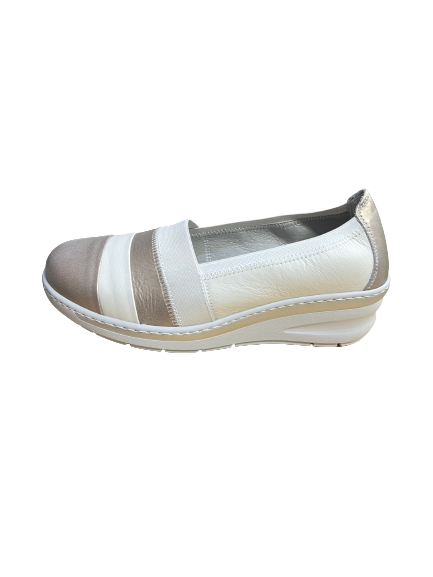Notton 0659 Platino Gold Cream Slip On Shoes