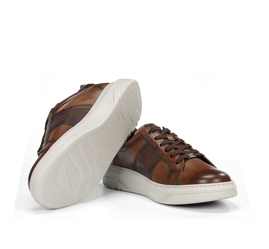 Fluchos F2043 Boston York Camel Tan/Brown Lace Shoes with White Sole