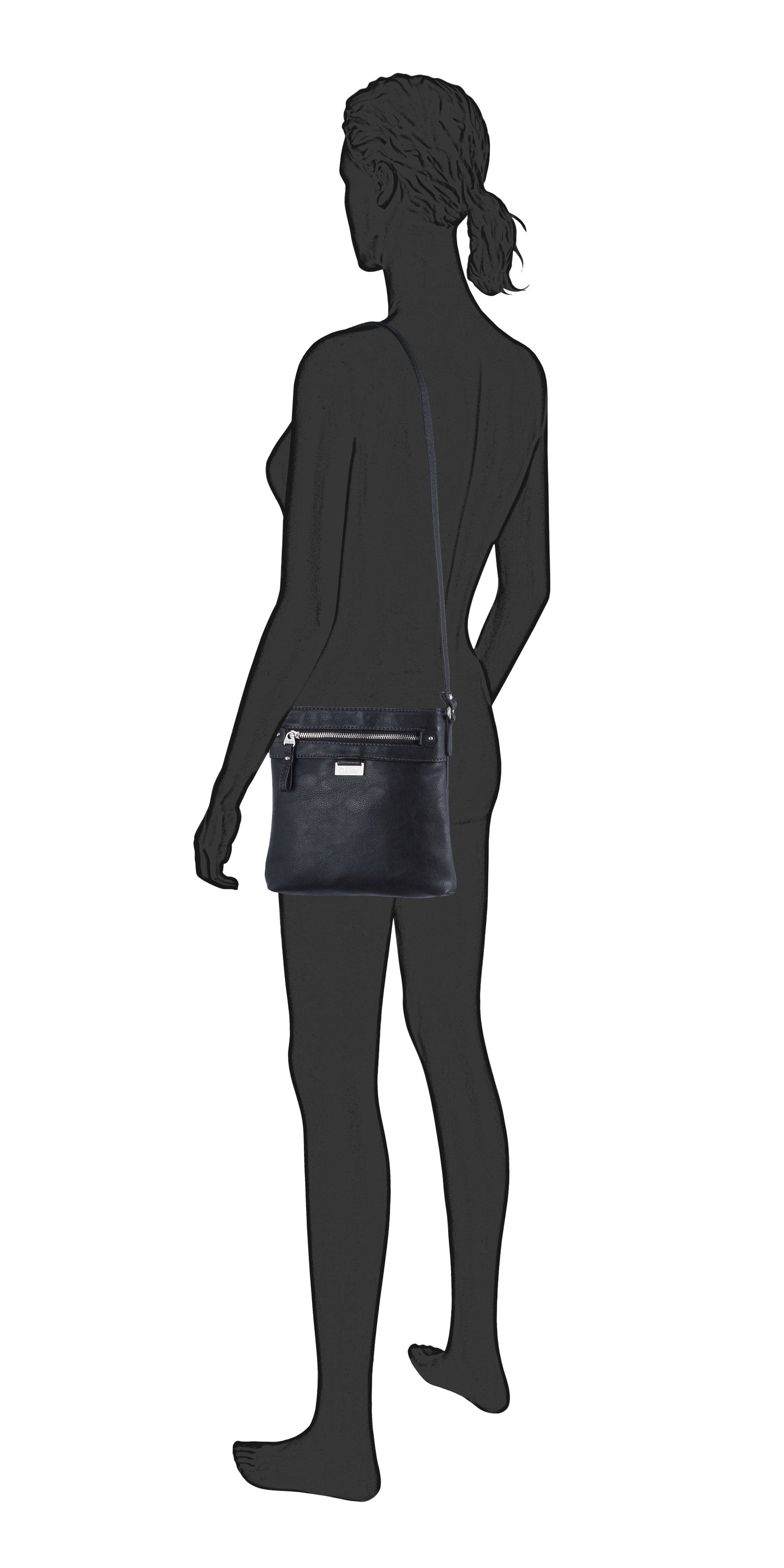 Gabor 7264 60 Ina Black Cross Body Shoulder Bag