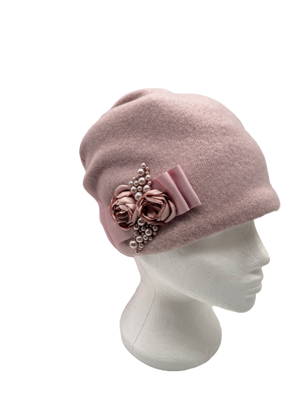 Willi Hats Heaven Gilfera Powder Pink Hat with Rose