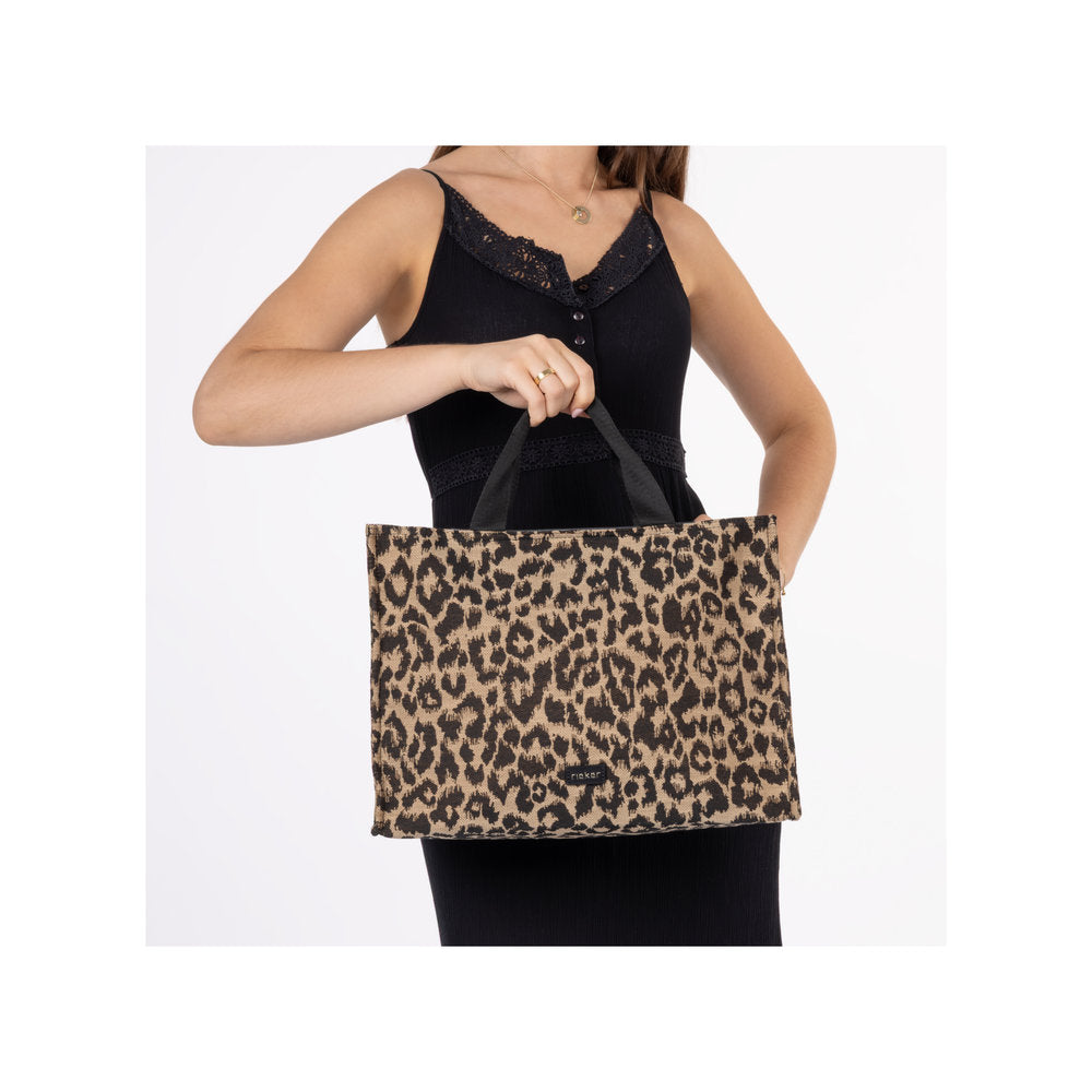 Rieker H1070-90 Leopard Beige & Black Handbag