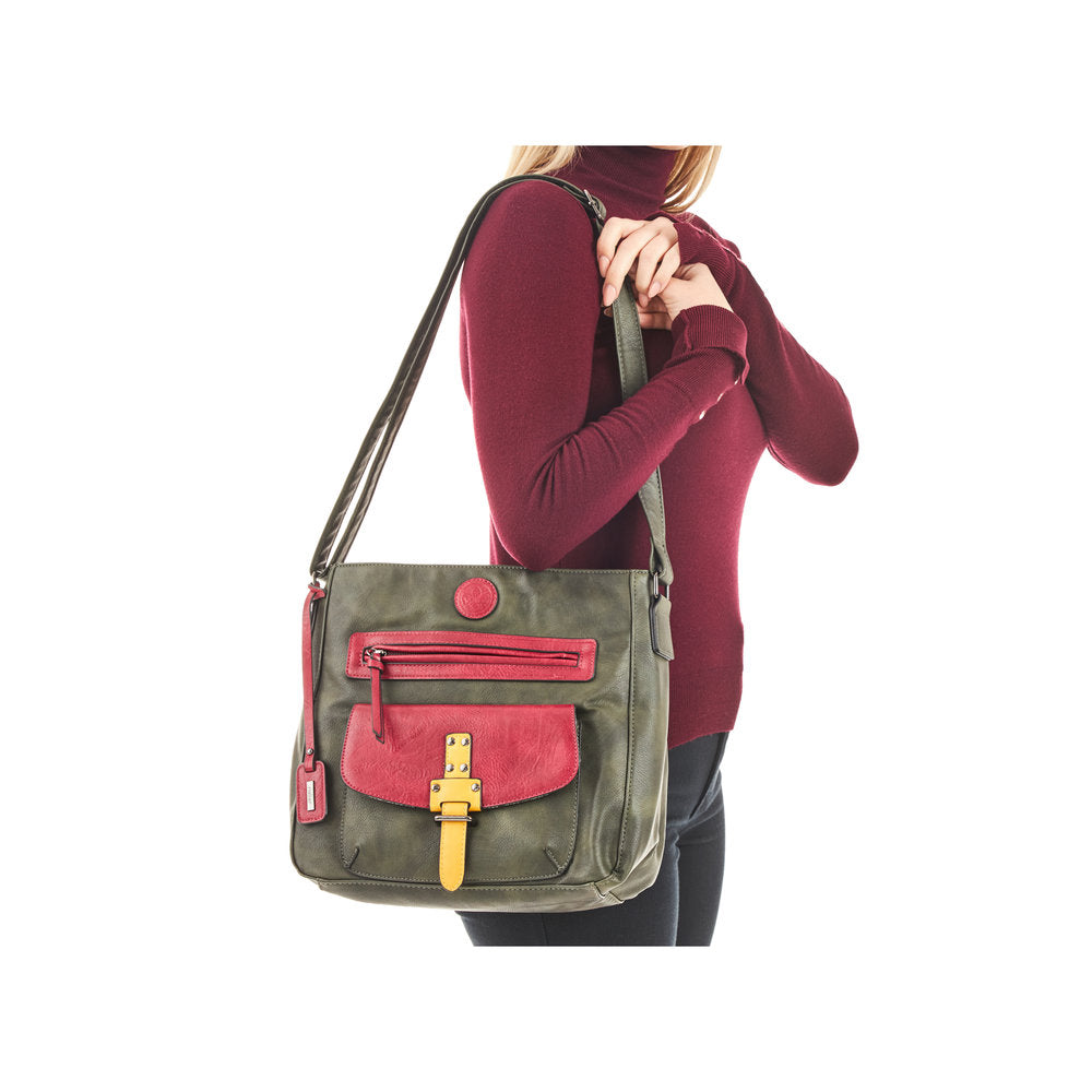 Rieker H1340-56 Forest Green Combi Handbag: