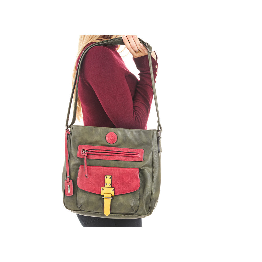 Rieker H1340-56 Forest Green Combi Handbag: