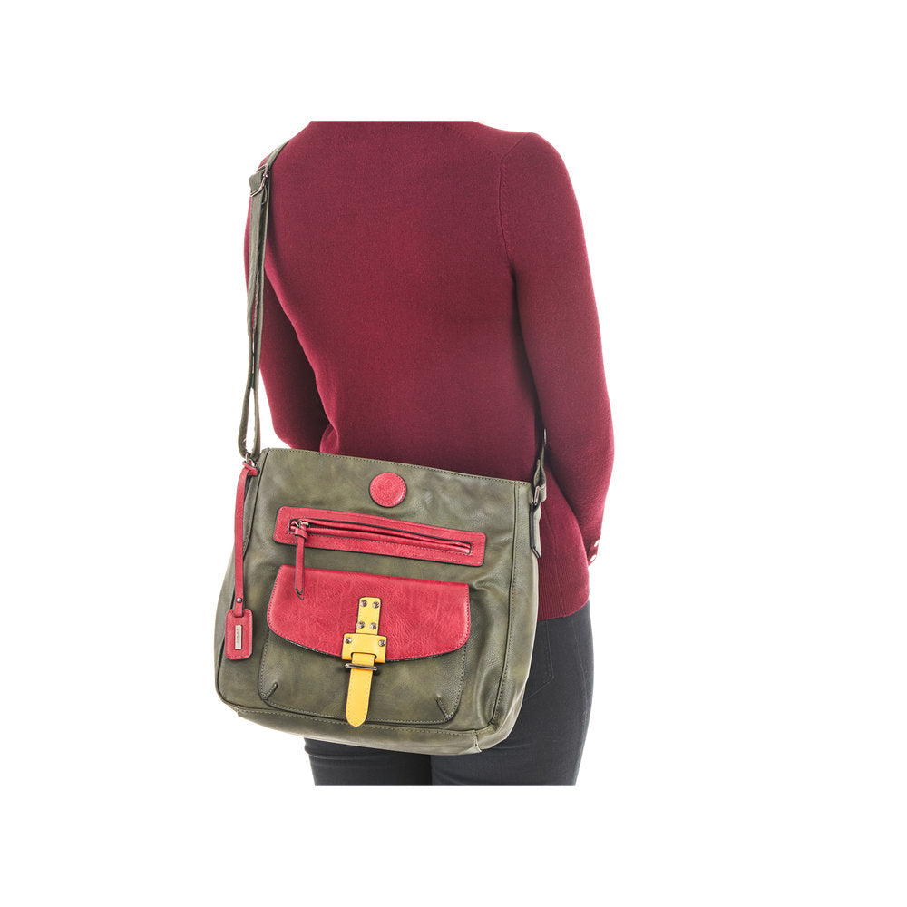 Rieker H1340-56 Forest Green Combi Handbag: