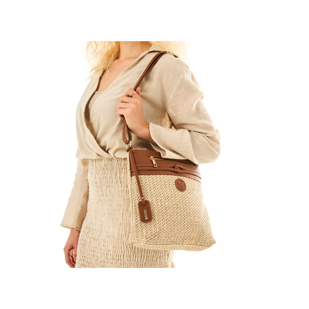 Rieker H1519-64 Beige & Tan Handbag