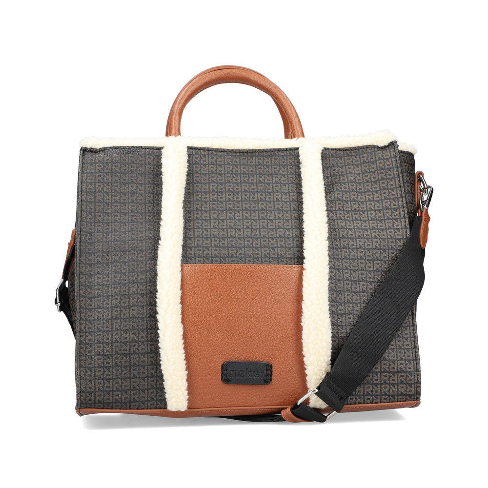 Rieker H1532-00 Black, Tan & Ivory Combi Handbag