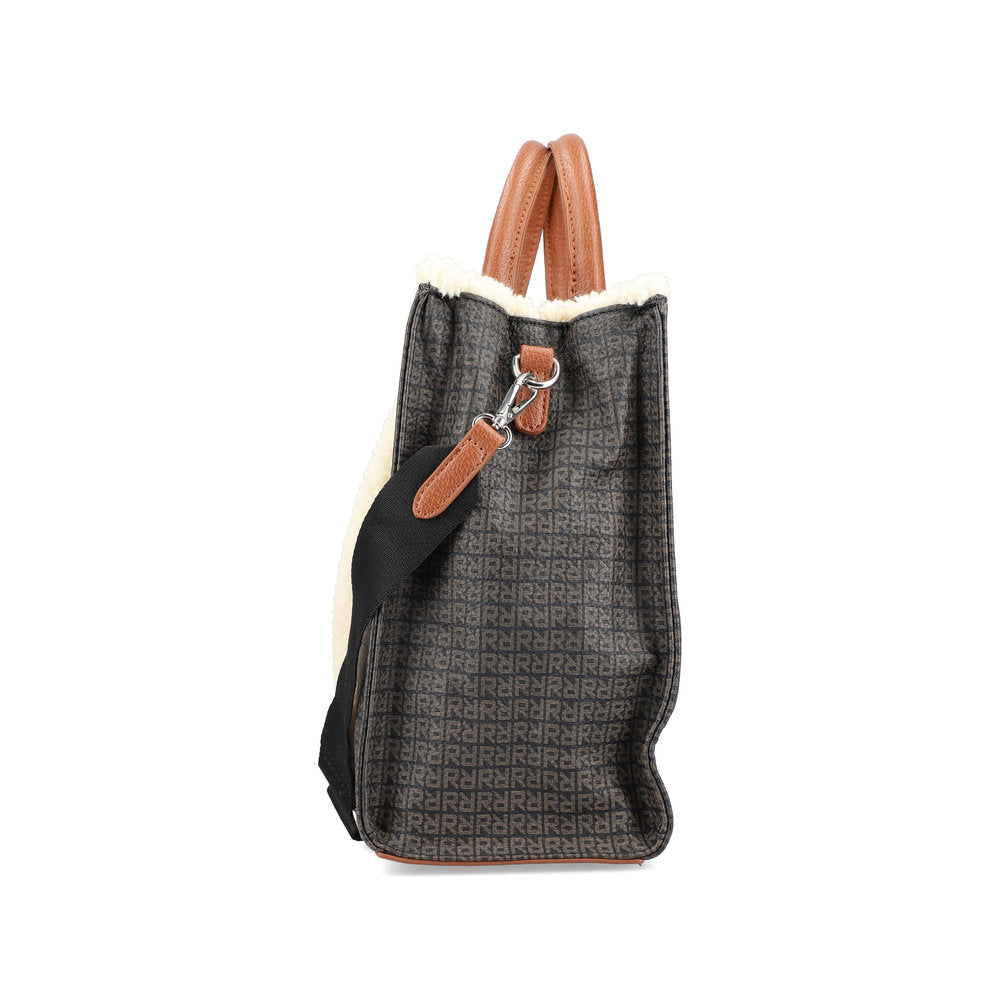 Rieker H1532-00 Black, Tan & Ivory Combi Handbag