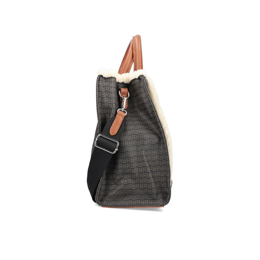 Rieker H1532-00 Black, Tan & Ivory Combi Handbag