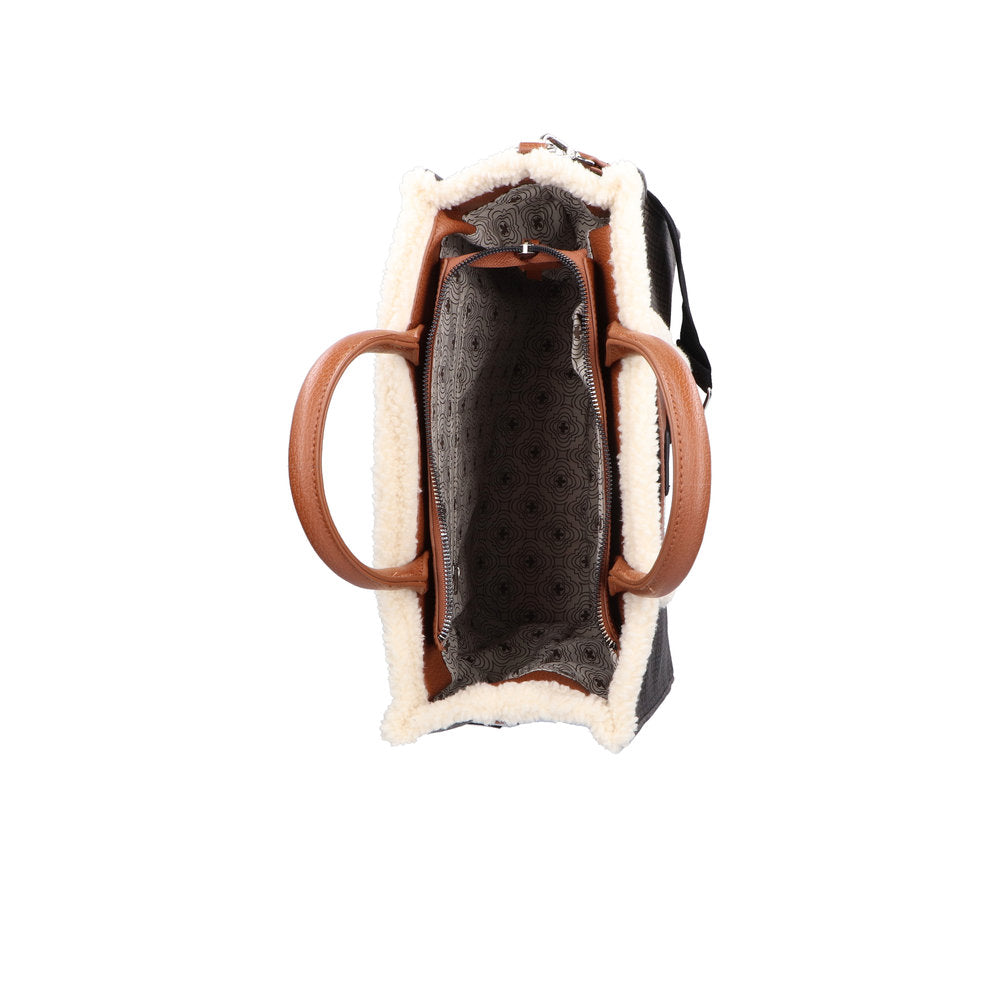 Rieker H1532-00 Black, Tan & Ivory Combi Handbag