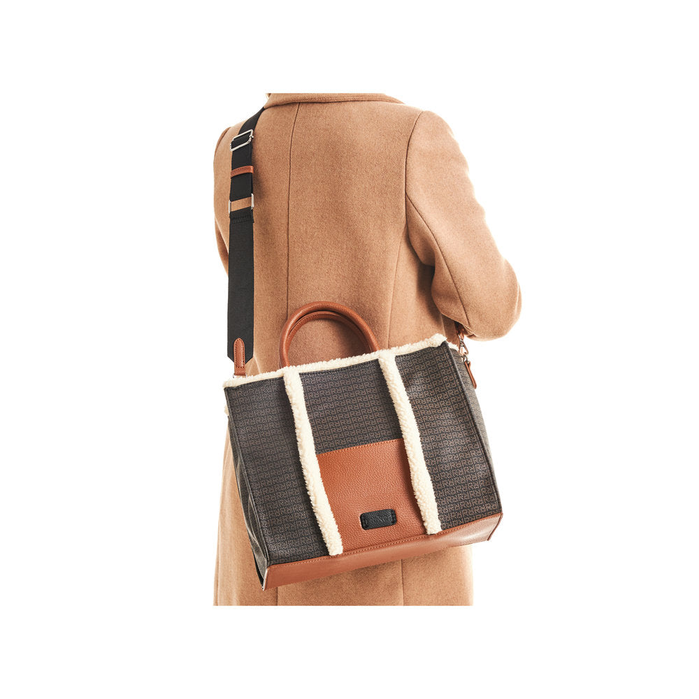 Rieker H1532-00 Black, Tan & Ivory Combi Handbag