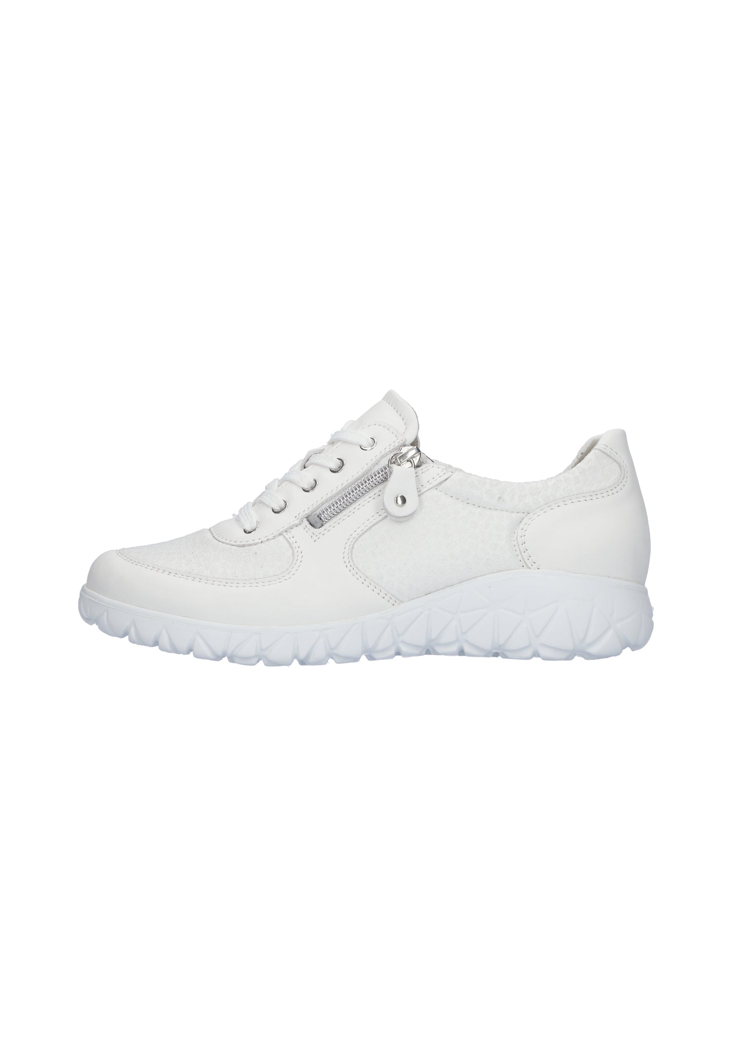 Waldlaufer H89001 238 275 White Lace & Zip Sneaker