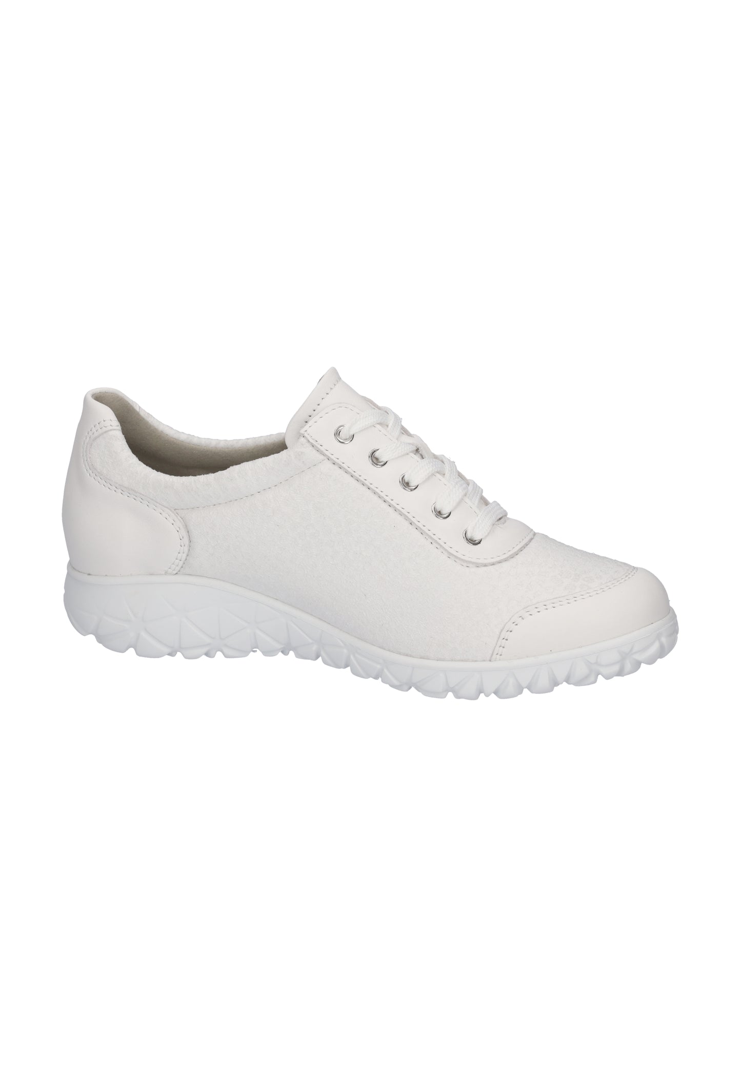 Waldlaufer H89001 238 275 White Lace & Zip Sneaker
