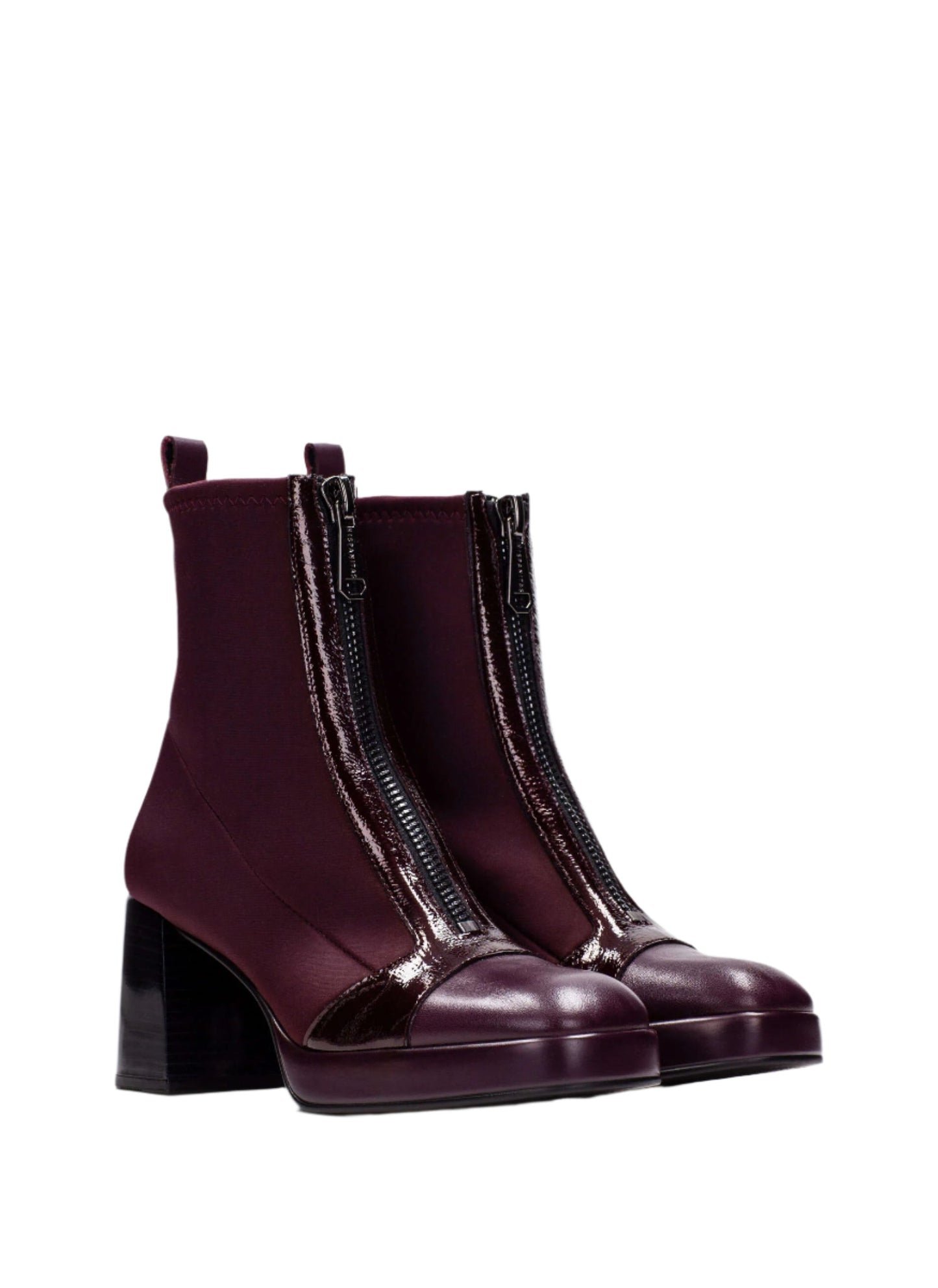 Hispanitas HI243658 Tokio Wine Ankle Boots with Front Zip