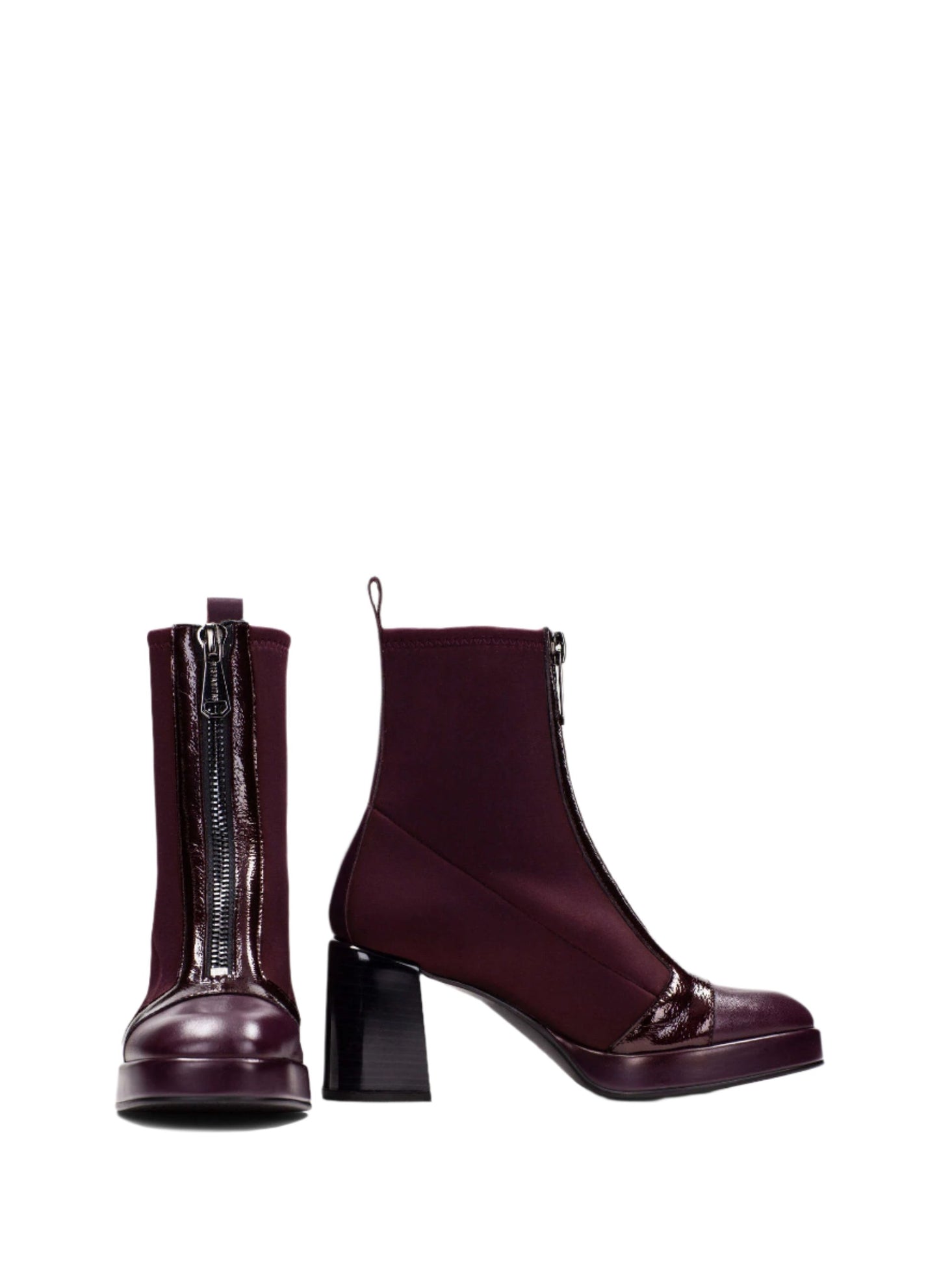Hispanitas HI243658 Tokio Wine Ankle Boots with Front Zip