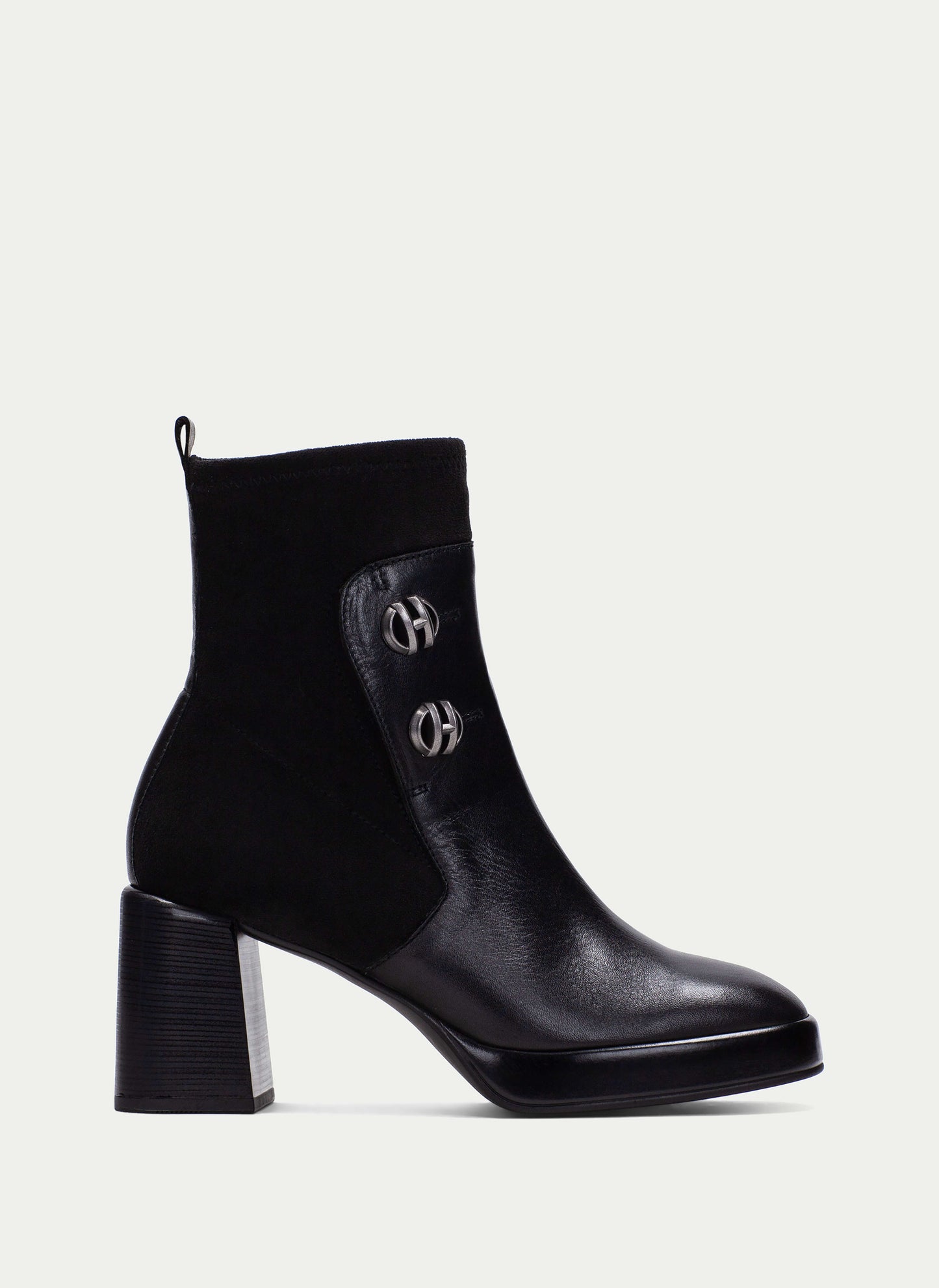 Hispanitas HI254228 Black Velour & Black Patent Boots