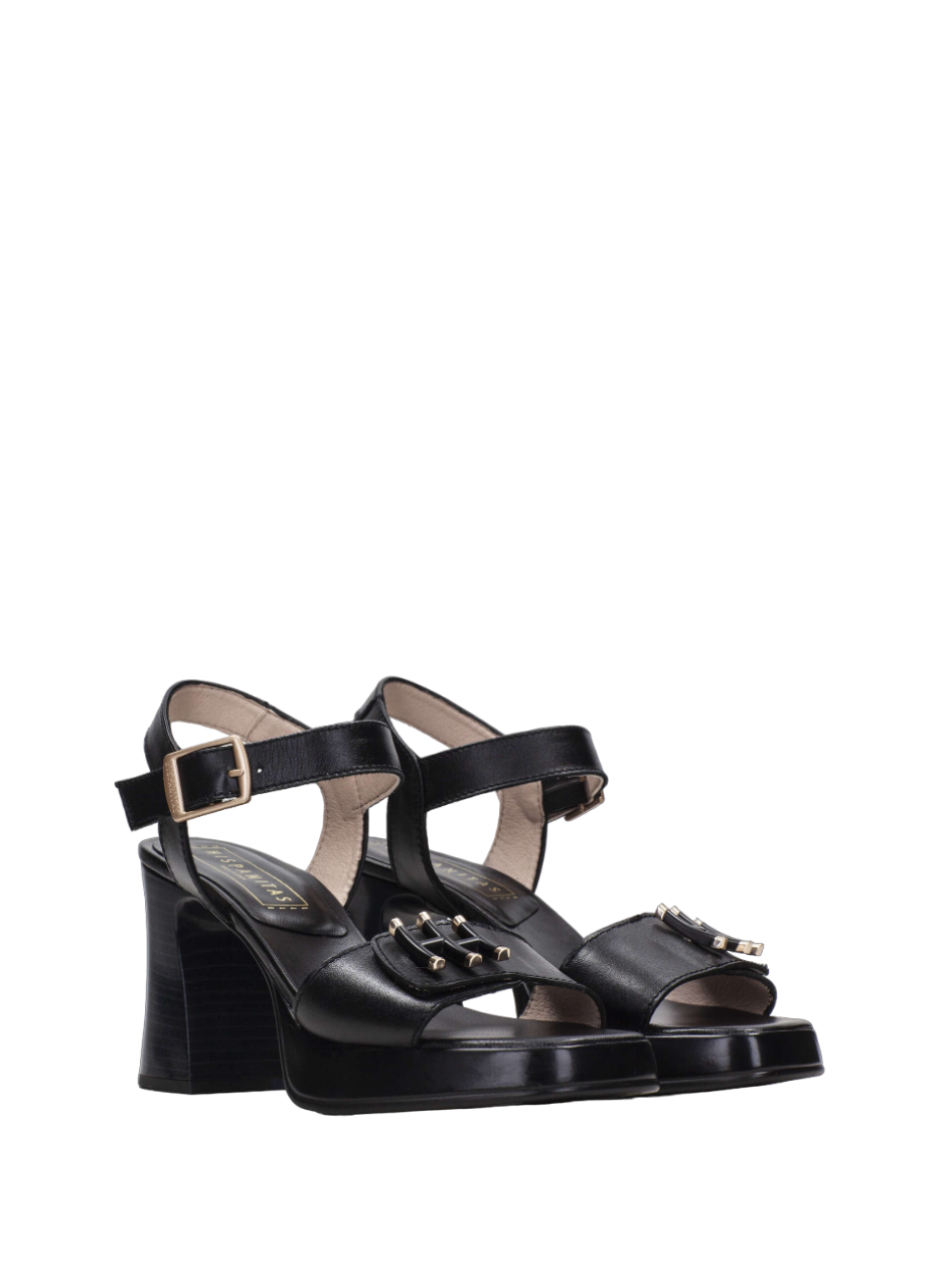 Hispanitas HV243355 Black Block Heel Slingback Heels