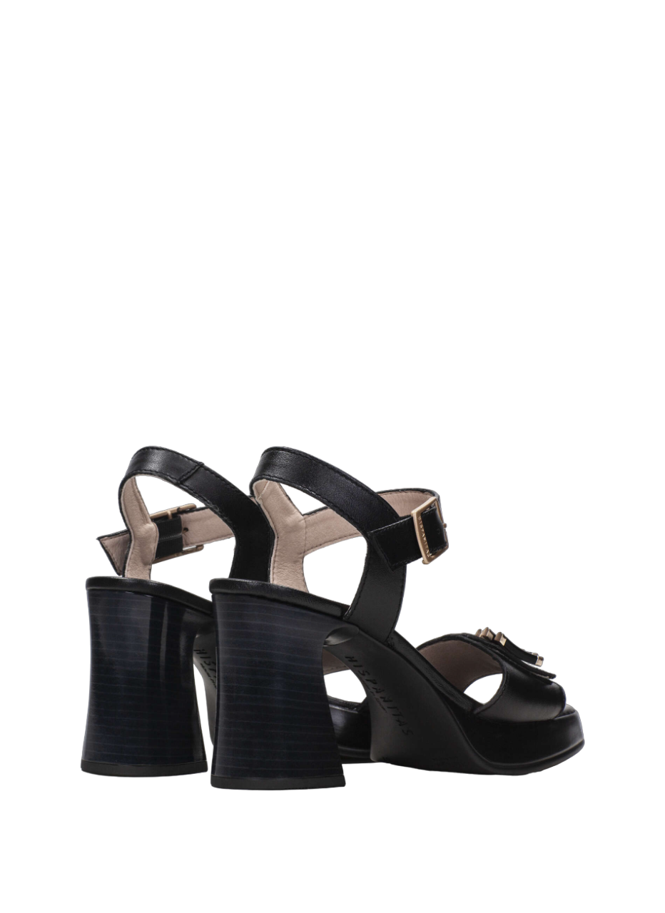 Hispanitas HV243355 Black Block Heel Slingback Heels