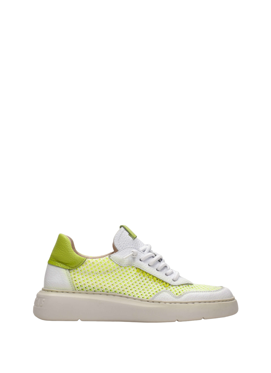 Hispanitas HV243412 White & Kiwi Green Combi Lace Trainers
