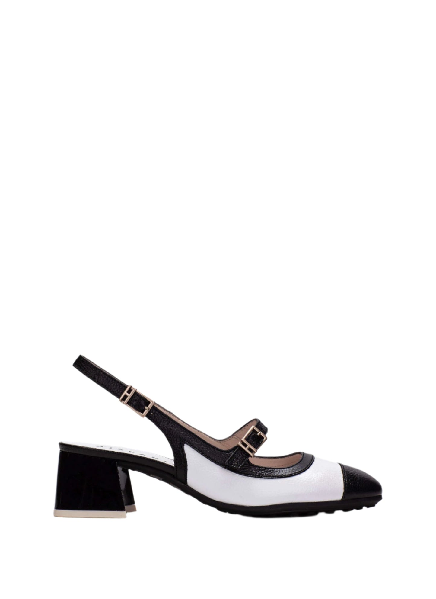 Hispanitas HV253860 Black & White Slingback Block Heels