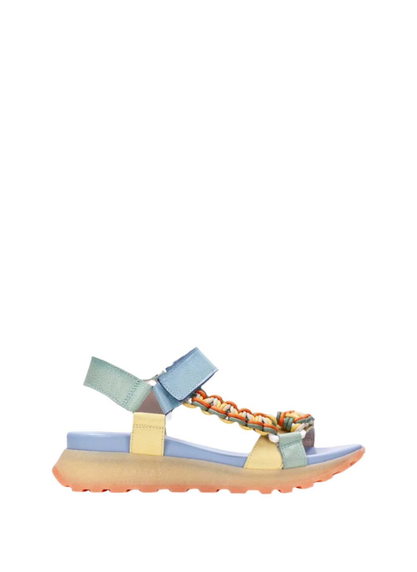 Hispanitas HV253898 Eucalipto, Yellow & Blue Combi Velcro Sandals