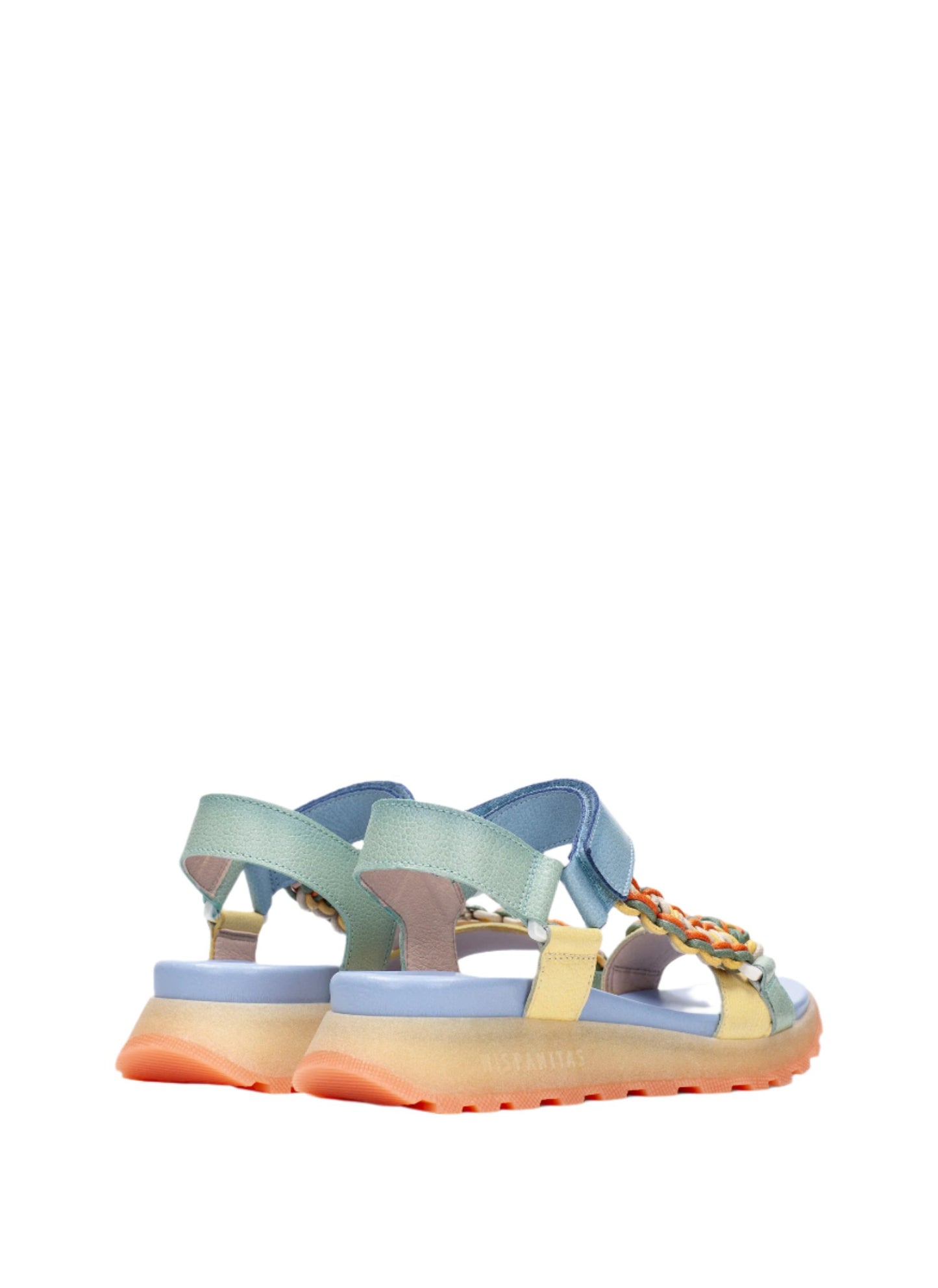 Hispanitas HV253898 Eucalipto, Yellow & Blue Combi Velcro Sandals