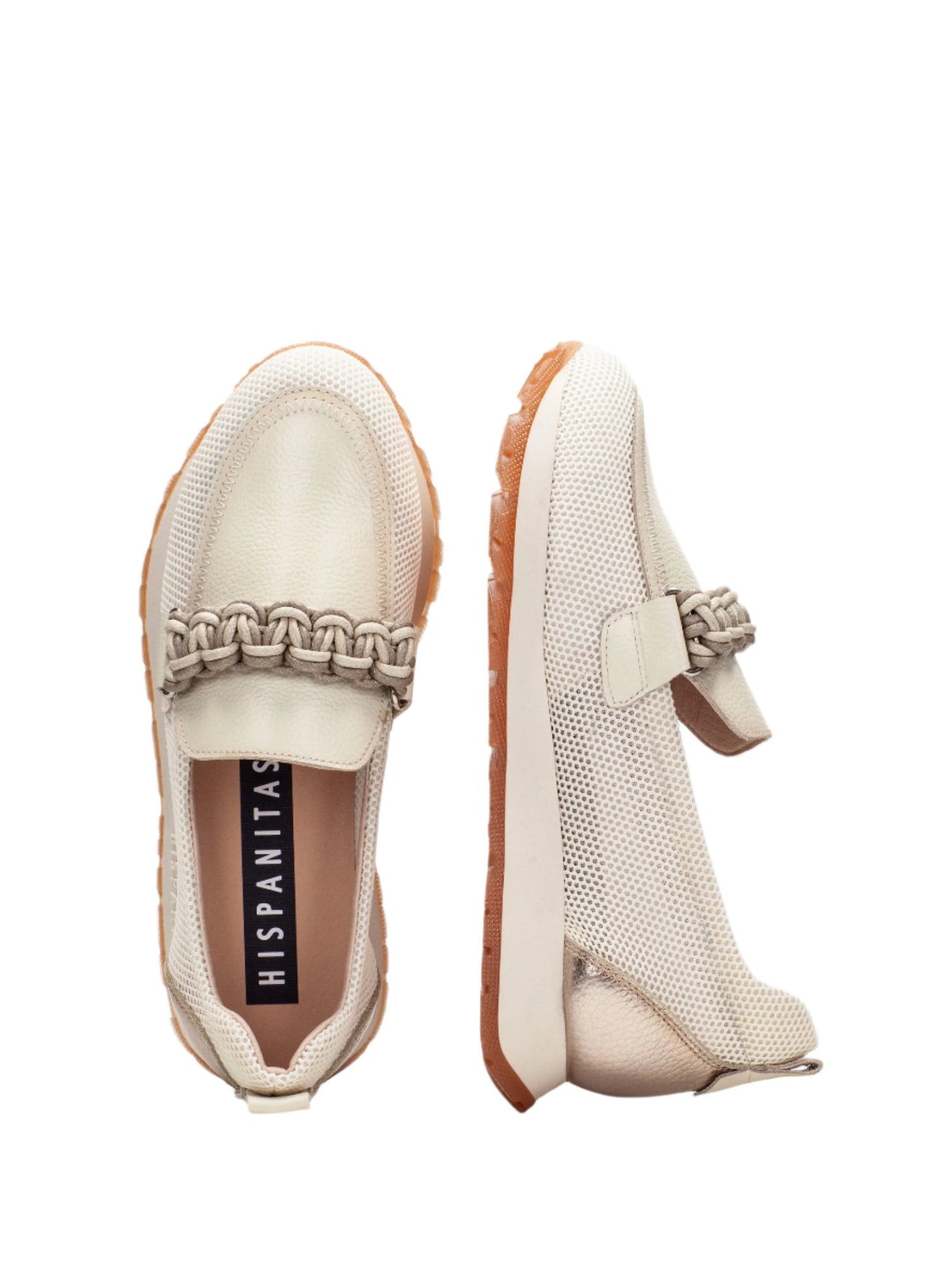 Hispanitas HV253948 Latte Cream Slip On Shoes with Gold Back