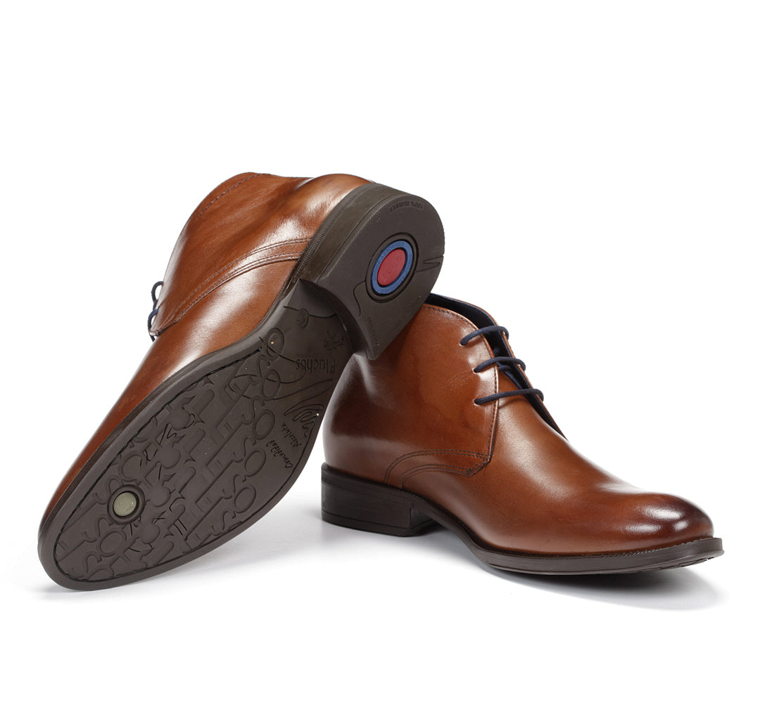 Fluchos Heracles 8415 Tan Boots with Navy Laces