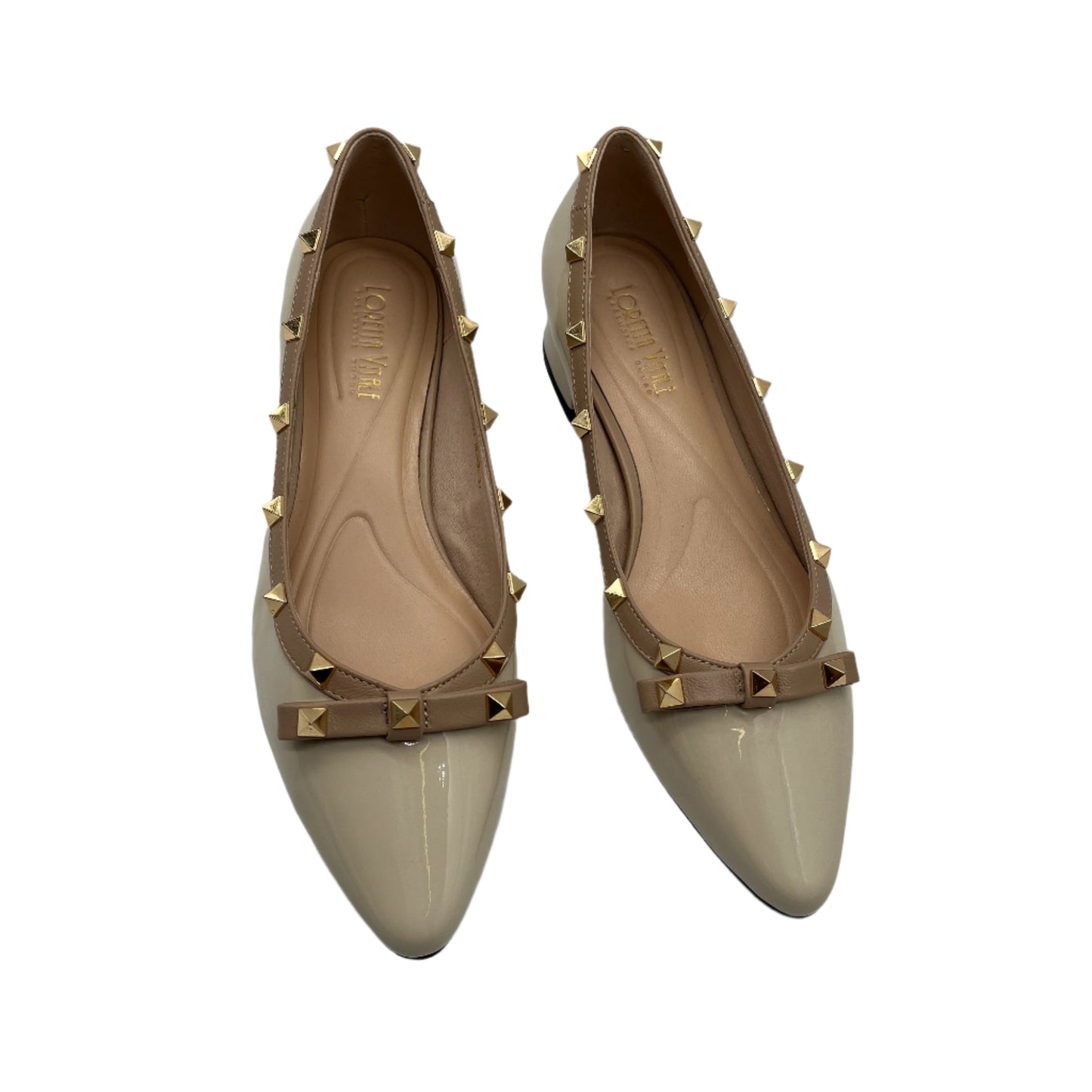 Loretta Vitale C9303 Beige 2 Tone Slip On Shoes with Studs