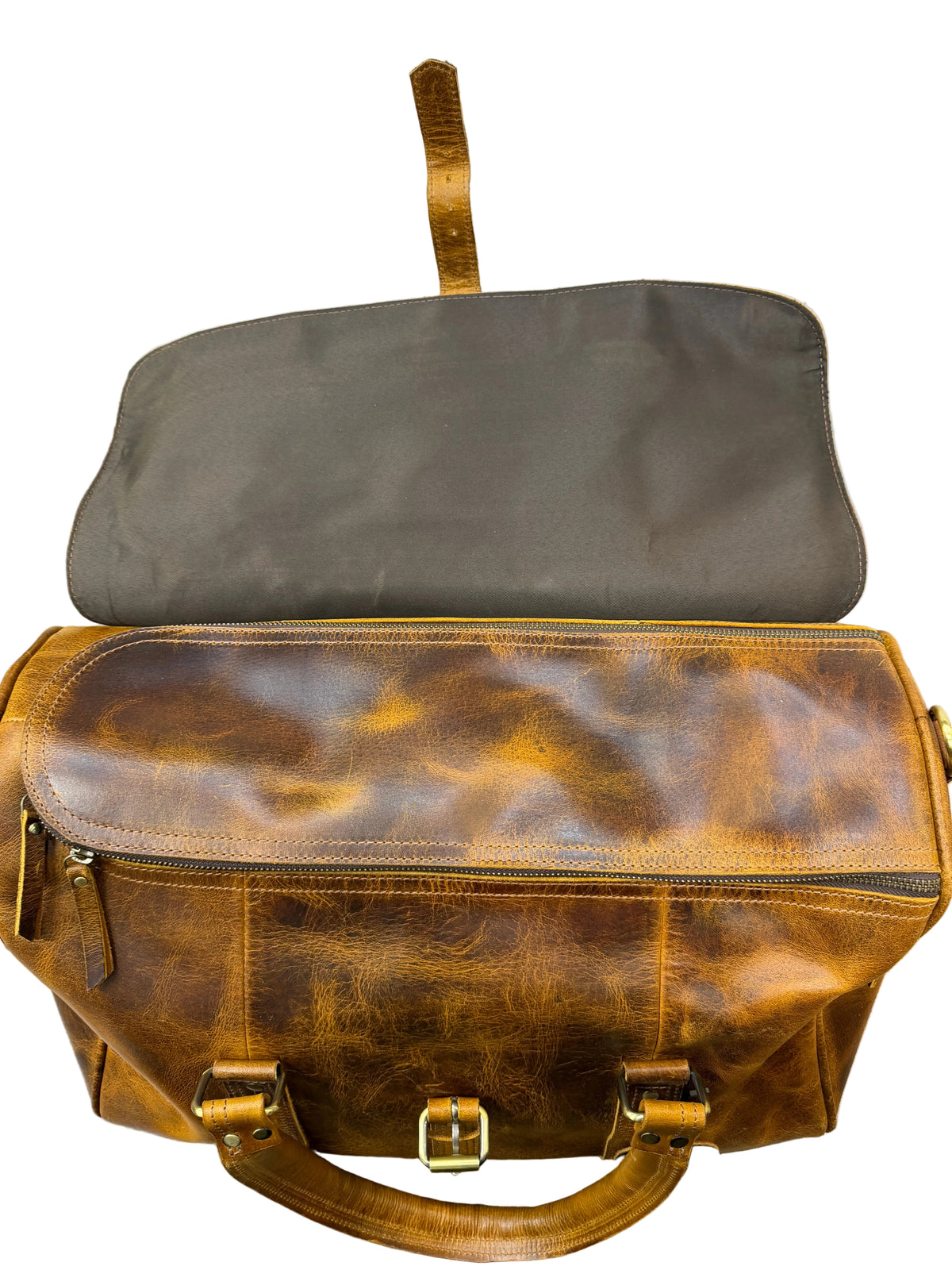 TWM TWM201 Dark Brown Leather Travel Bag