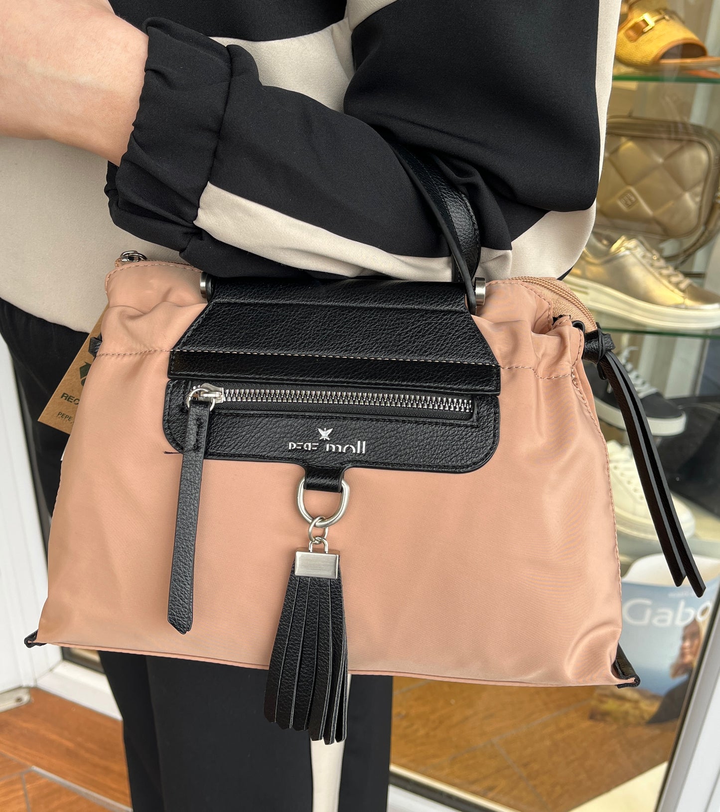 Pepe Moll 251112 Nylon Sand/Black Handbag - Vegan
