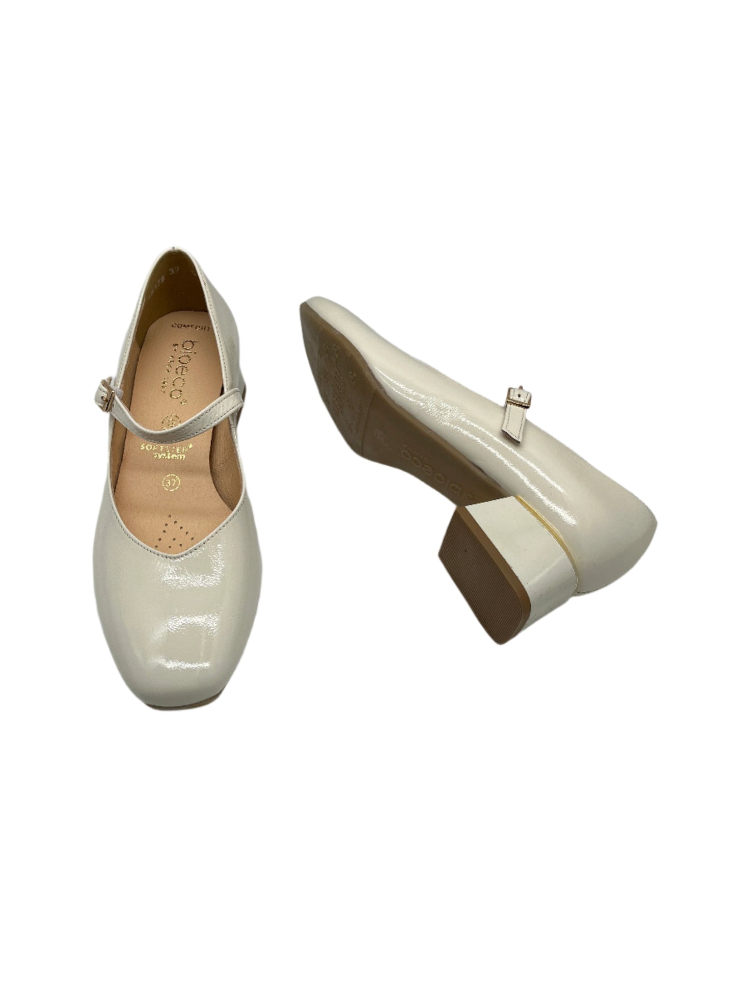 Bioeco by Arka 6632 2639+1315 Beige Patent Mary Jane Shoes