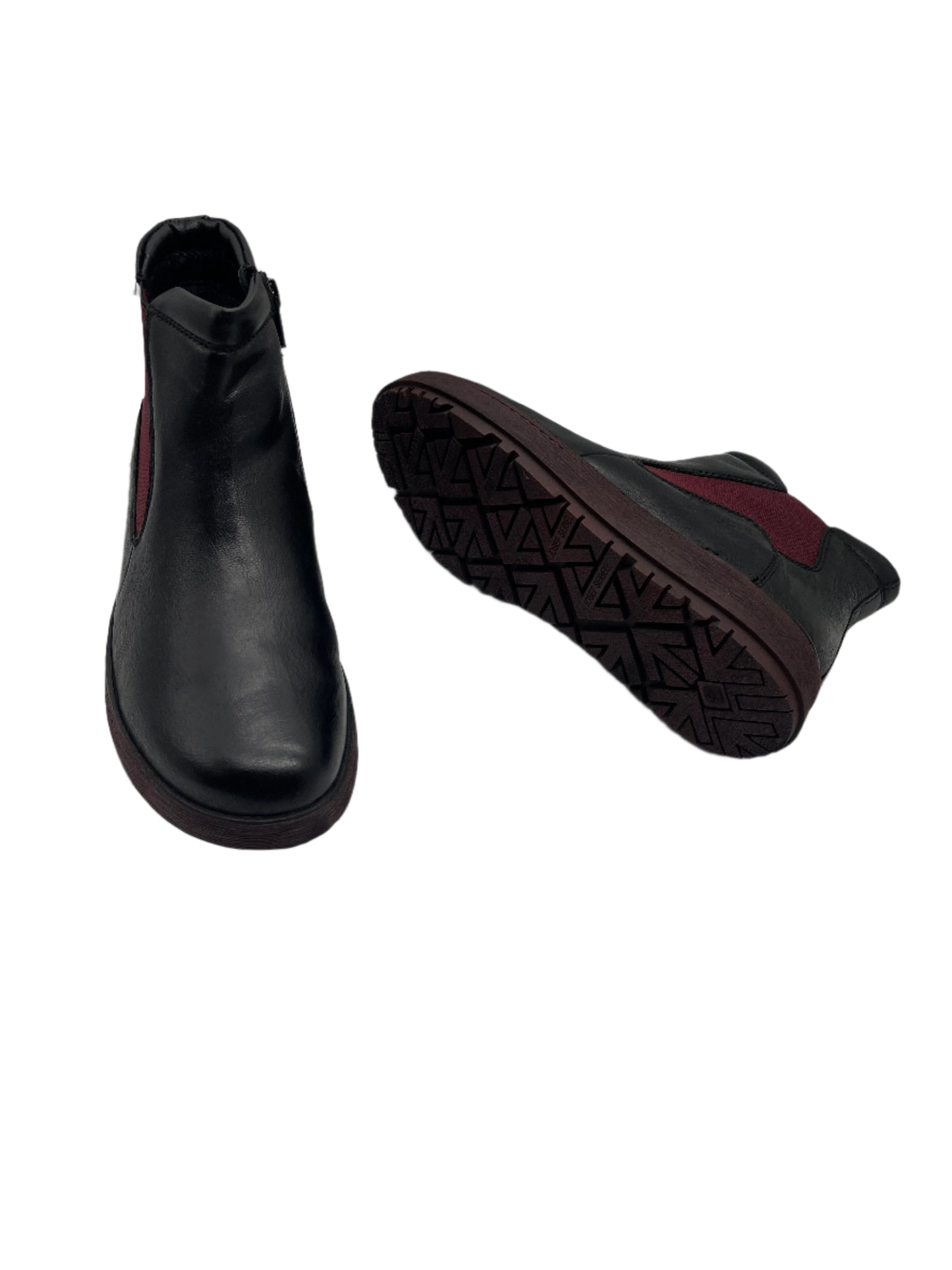 Josef Seibel 95604 MA015 191 Anna 04 Black Boots with Plum Elastic